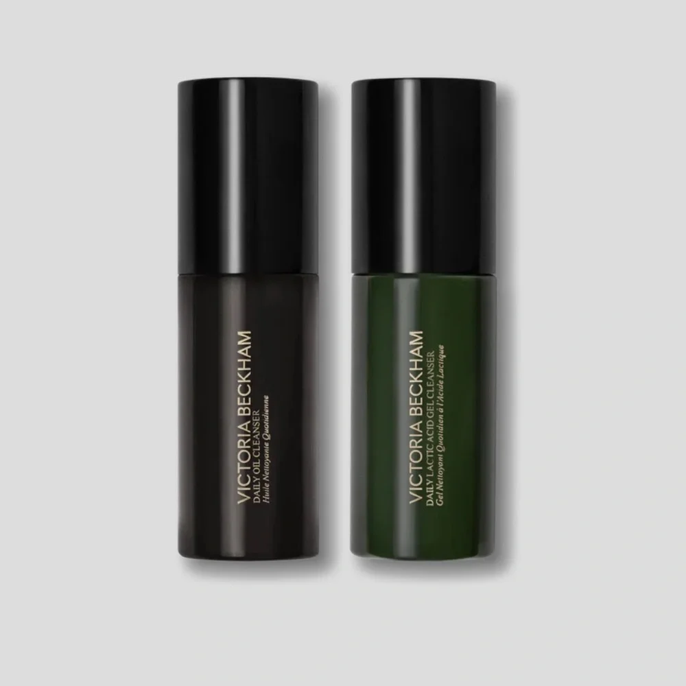 Victoria Beckham Daily Cleansing Protocol Duo Set — Black & Forest Green Bottles